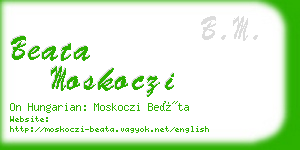 beata moskoczi business card